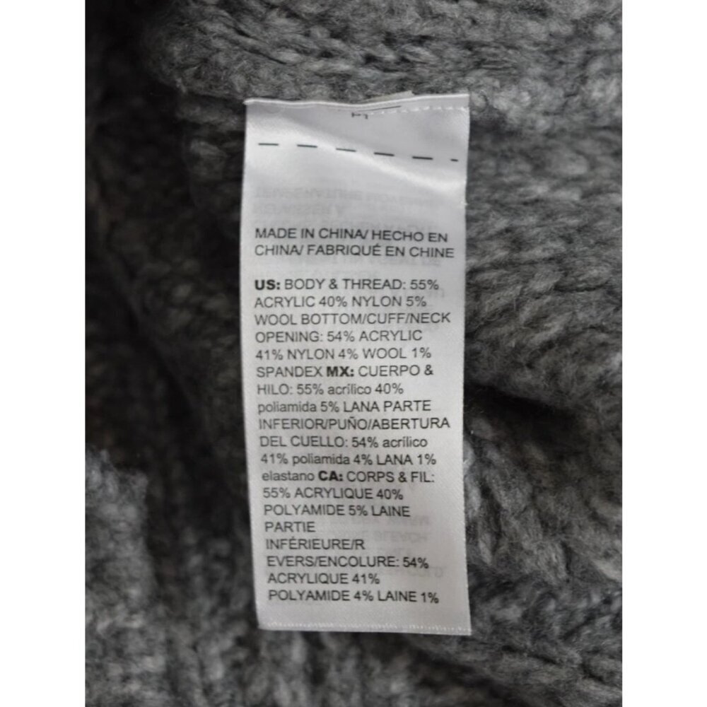 WHITE HOUSE BLACK MARKET EMBELLISHED CABLE KNIT GRAY SWEATER - Picture 9 of 9